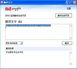 請問英語的農業服務專業合作社怎么翻譯